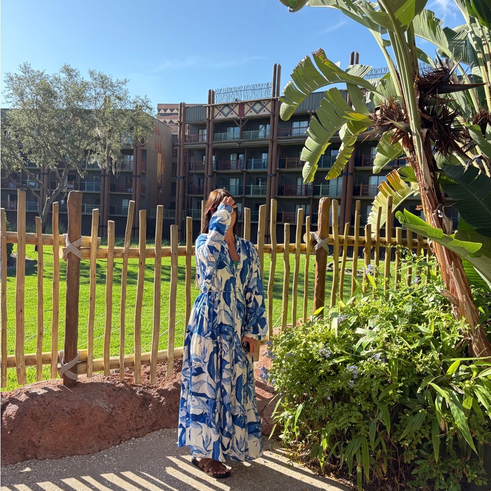 H&M Blue and White Floral Maxi Dress